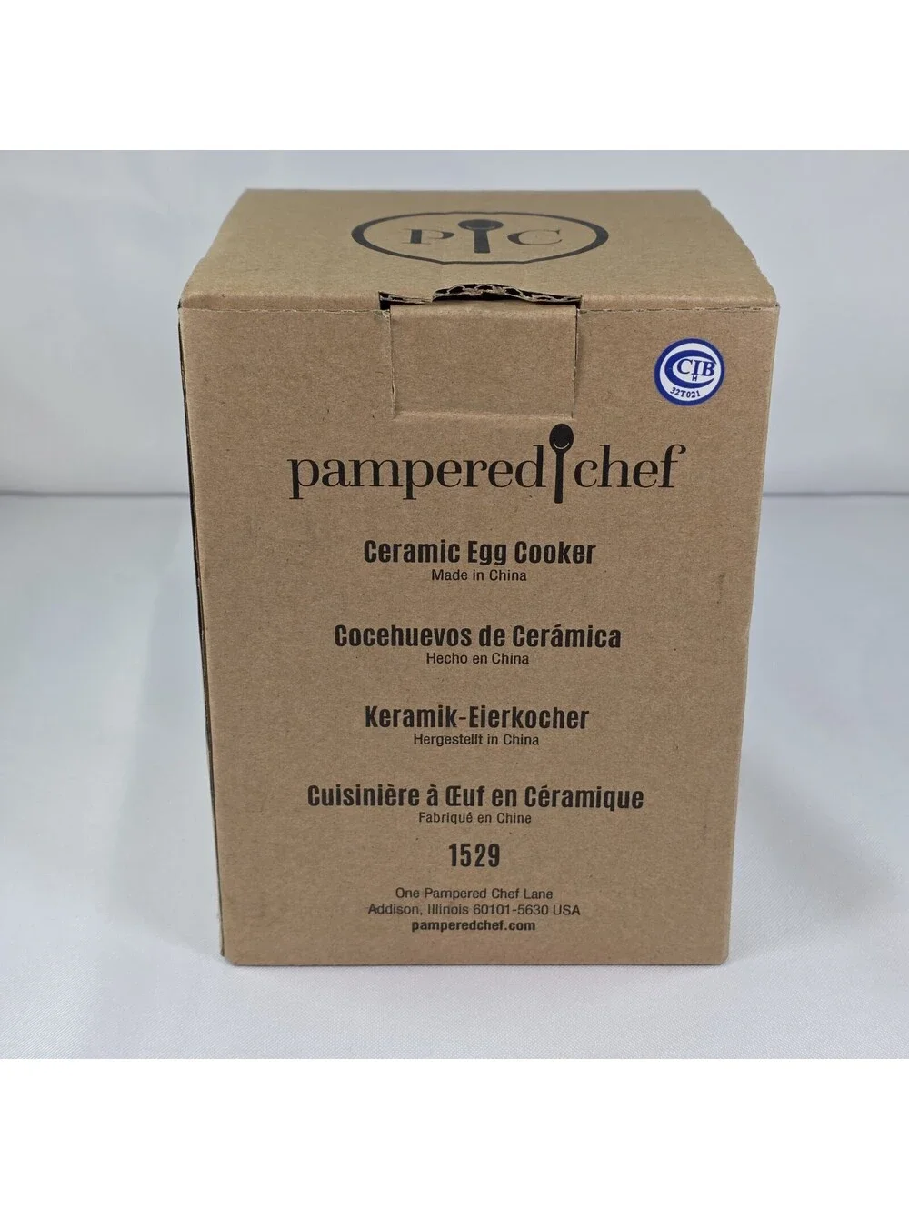 Pampered Chef Ceramic Microwave Egg Cooker W/Lid & Silicone Sleeve #1529 New